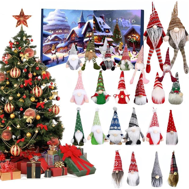 Gnome Advent Calendar Plush Set Christmas Decor 2025 - Tophatter Daily Deals