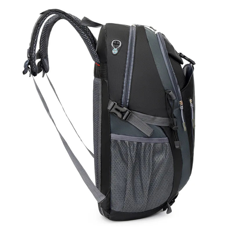 Outdoor Backpack Camping with Earphone Hole Black Backpacks - Tophatter Daily Deals