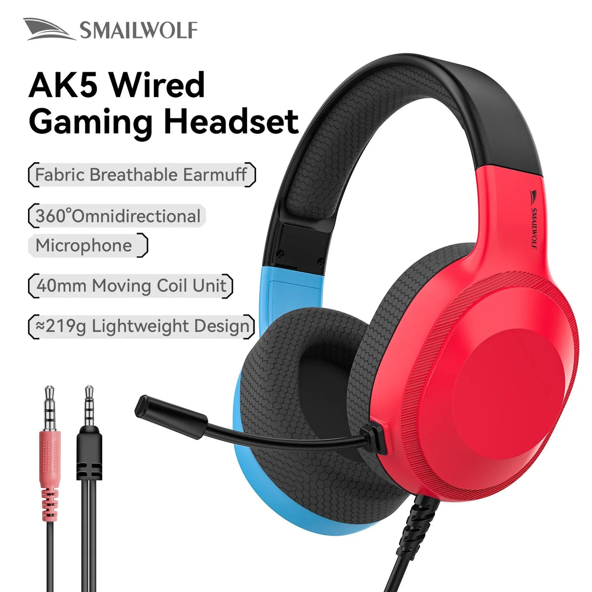 Gaming Headset Wired Lightweight With Omnidirectional Mic Color spelling - Tophatter Daily Deals