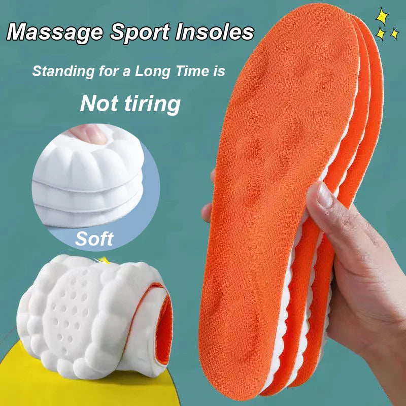 4D Massage Insoles Shock Absorbent Breathable Comfort Plantar Fascia Insole - Tophatter Daily Deals
