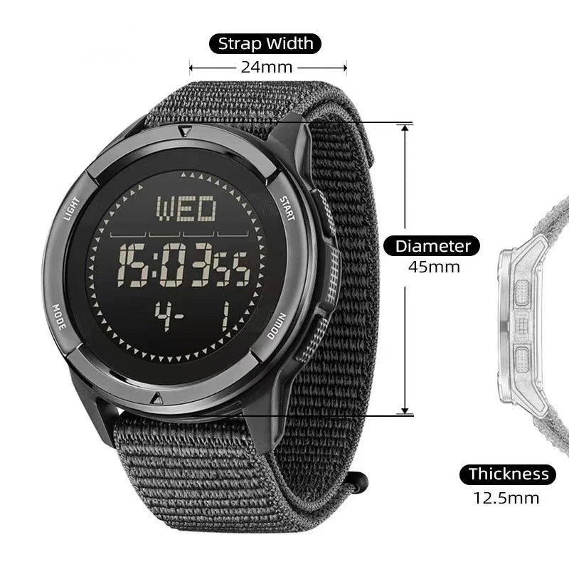 Digital 45mm Carbon Fiber Watch Nylon Strap Waterproof - Tophatter Daily Deals