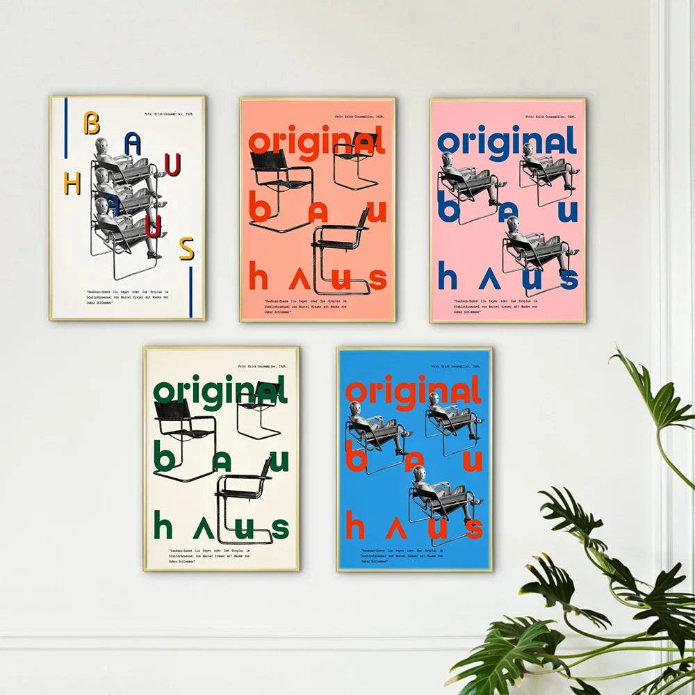 Bauhaus Canvas Wall Art Print Pink Quote Modern Nordic - Tophatter Daily Deals