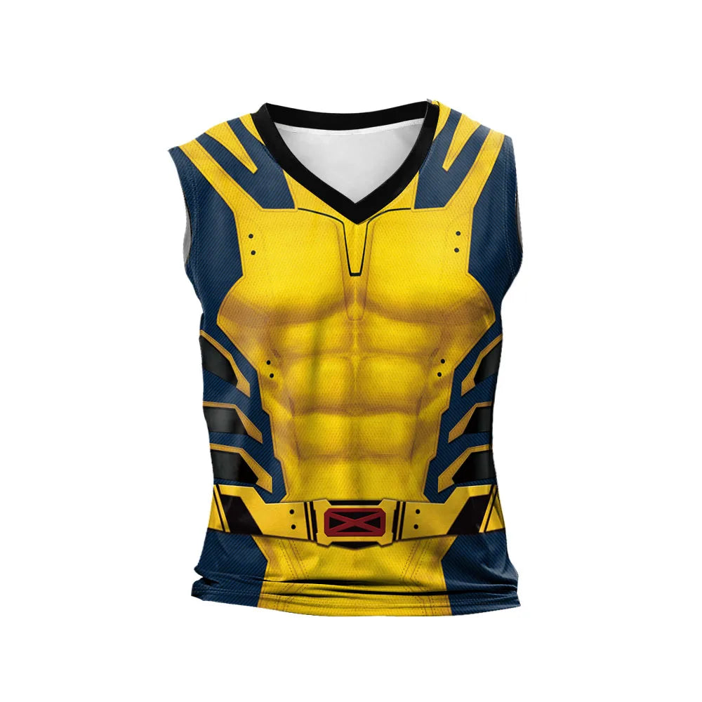 Deadpool & Wolverine Inspired Superhero Compression Tank Top - Perfect for Cosplay Yellow - Tophatter Daily Deals