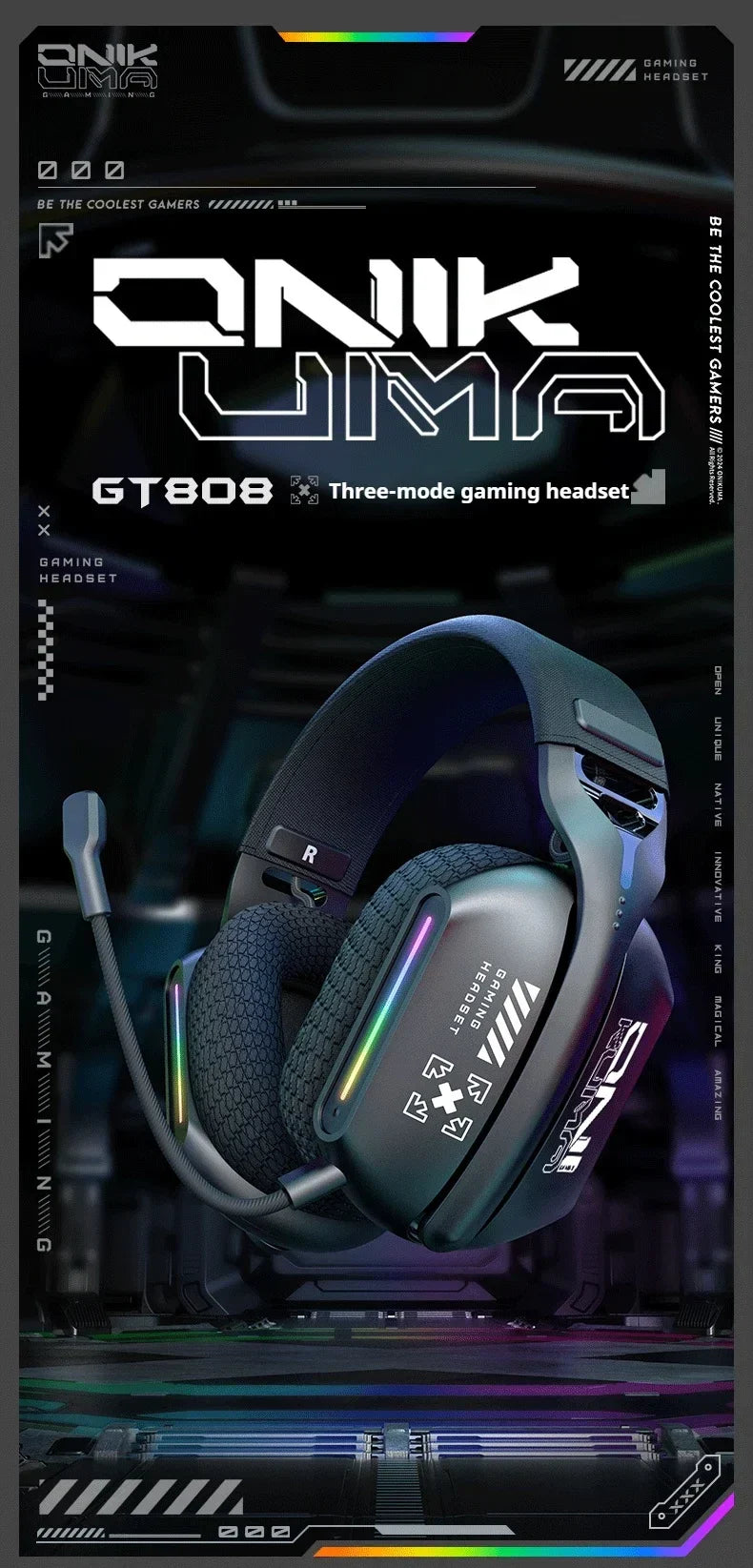 Wireless Gaming Headset Tri Mode Bluetooth Wired Immersive - Tophatter Daily Deals