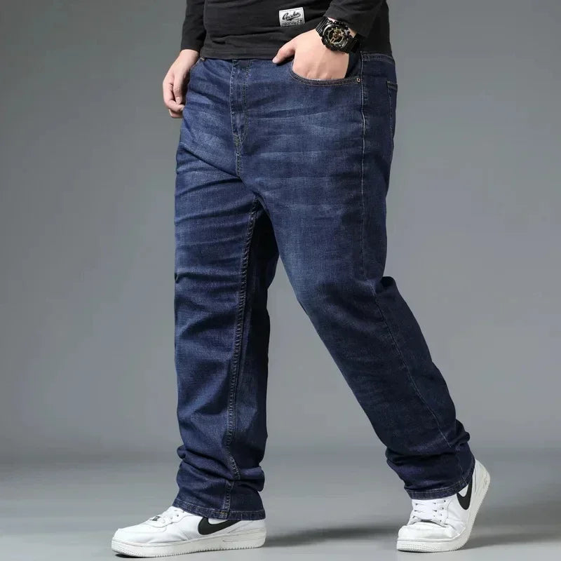 Oversized Relaxed Men's Jeans - High Waist, Stretch Denim - Tophatter Daily Deals