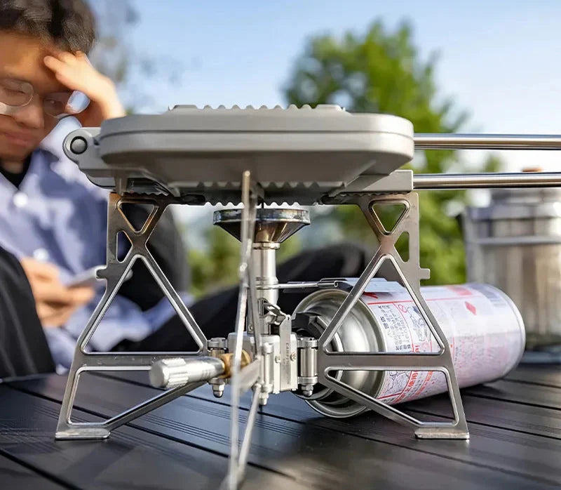 Butterfly Folding Gas Stove Silver Camp Cooking - Tophatter Daily Deals