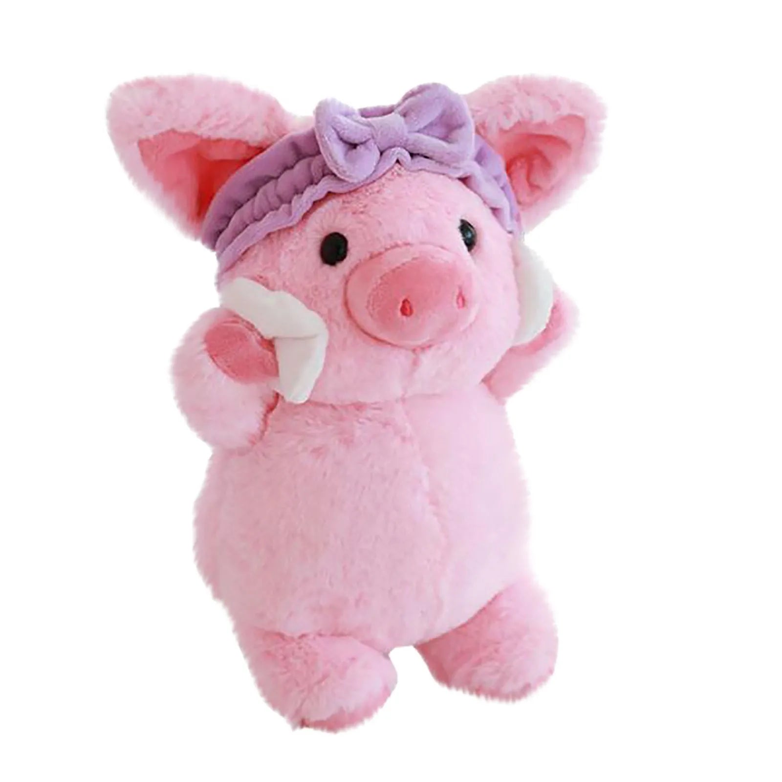 Pink Pig Plush Selfcare Facial Skincare With Purple Headband Pink 11.7 inch Animals - Tophatter Daily Deals