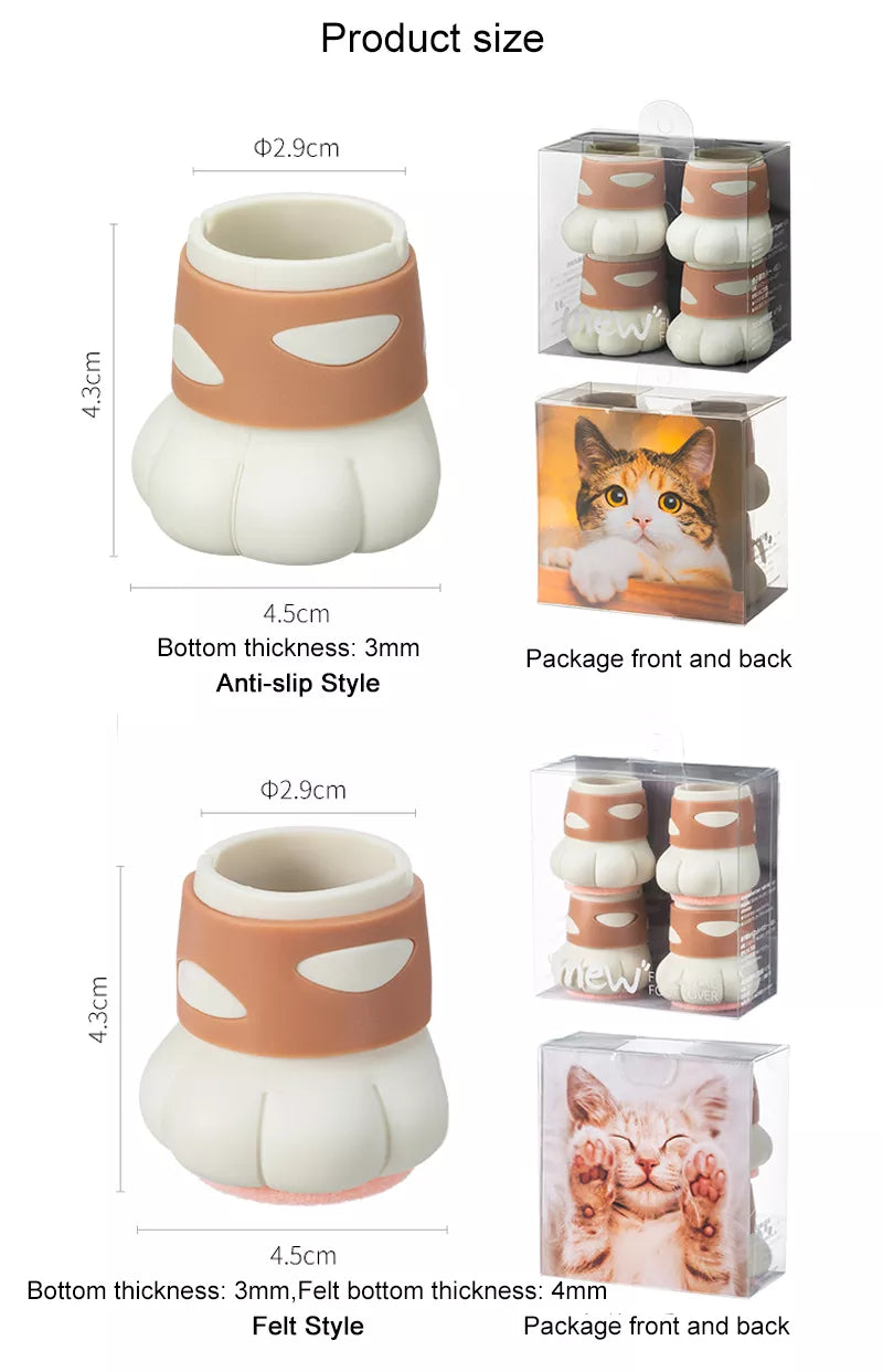 Silicone Chair Leg Caps Cat Claw Foot Pads Home Decor Animals - Tophatter Daily Deals