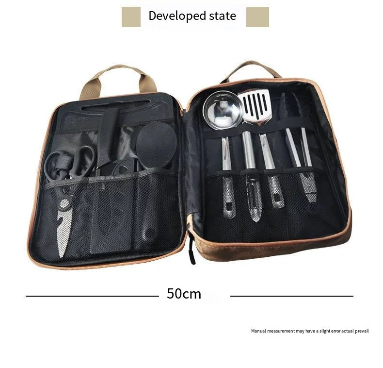 8-Piece Camping Kitchen Cookware Set Khaki Camp Cooking - Tophatter Daily Deals