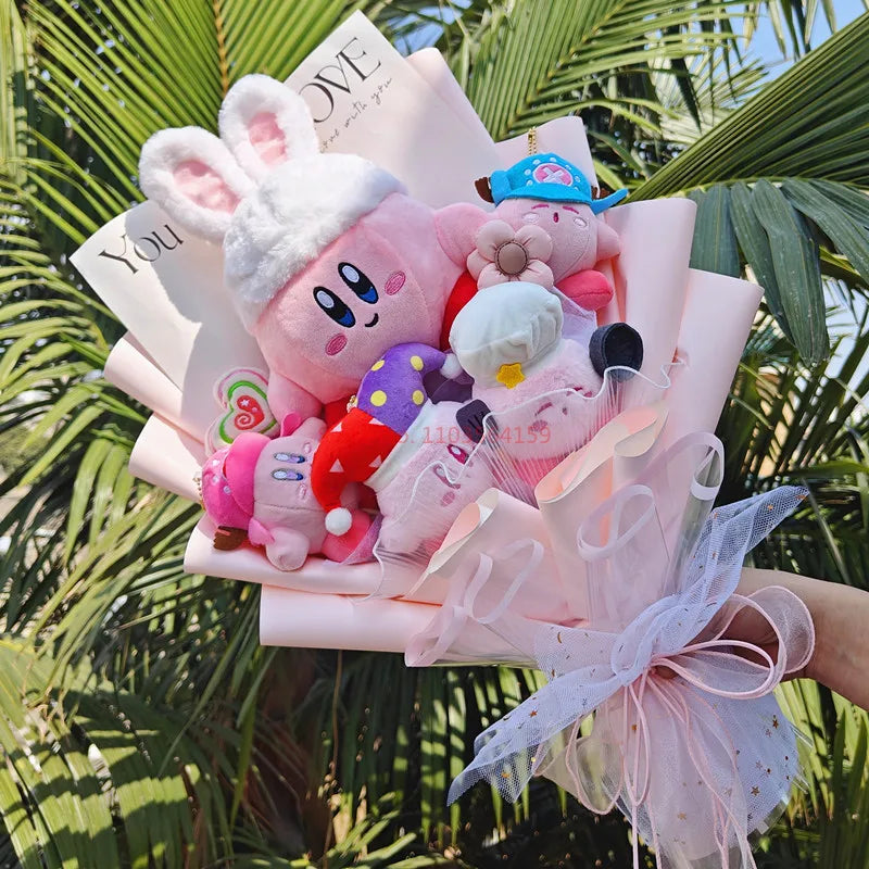 Kawaii Pink Graduation Kirby Plush Bouquet Bunny Ears (60x28cm) Anime - Tophatter Daily Deals