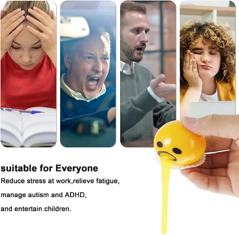 Stress Relief Egg Yolk Squeeze Toy Vomit Gag Funny Gift - Tophatter Daily Deals