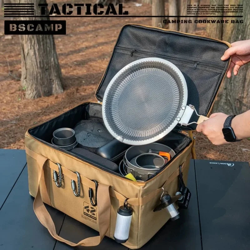 42L Camping Tactical Storage Bag Khaki Camping & Hiking - Tophatter Daily Deals