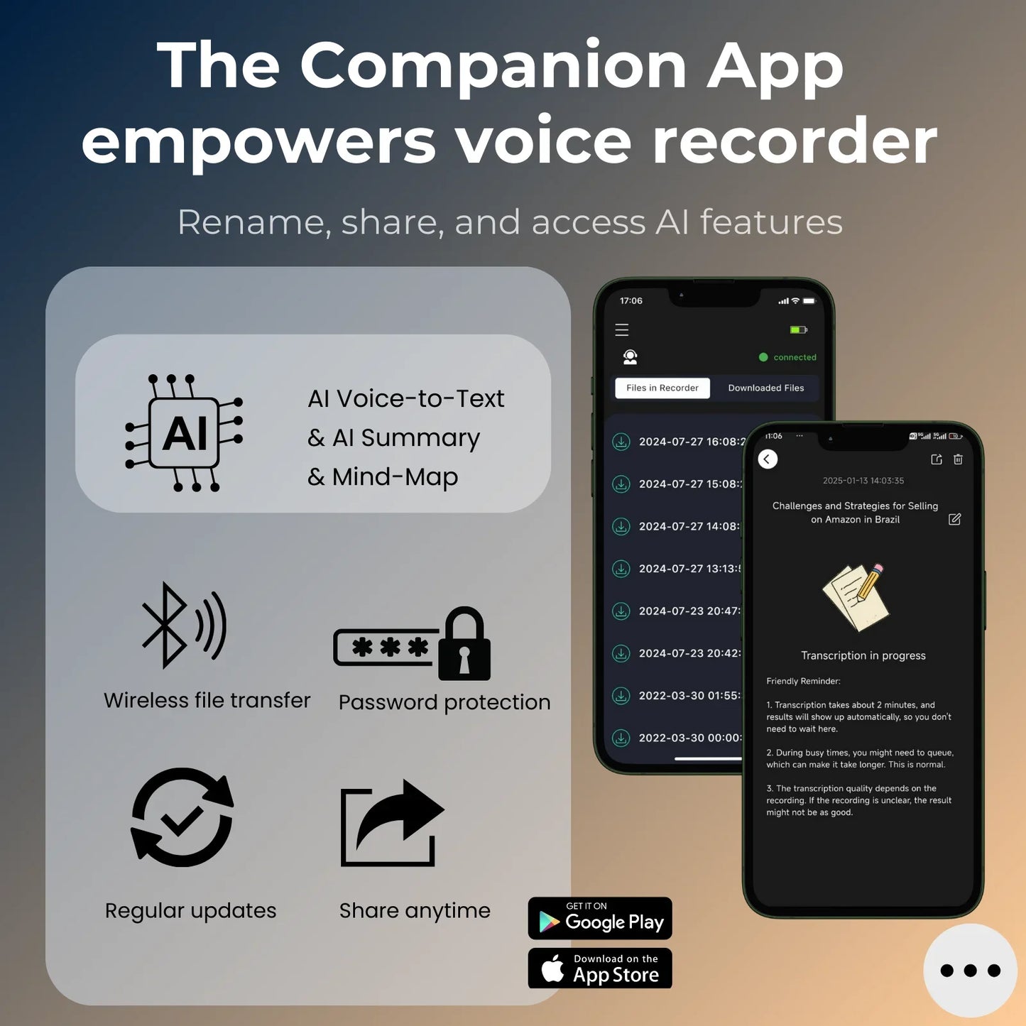 AI Voice Recorder 64GB Aluminum Dictaphone Transcribe - Tophatter Daily Deals