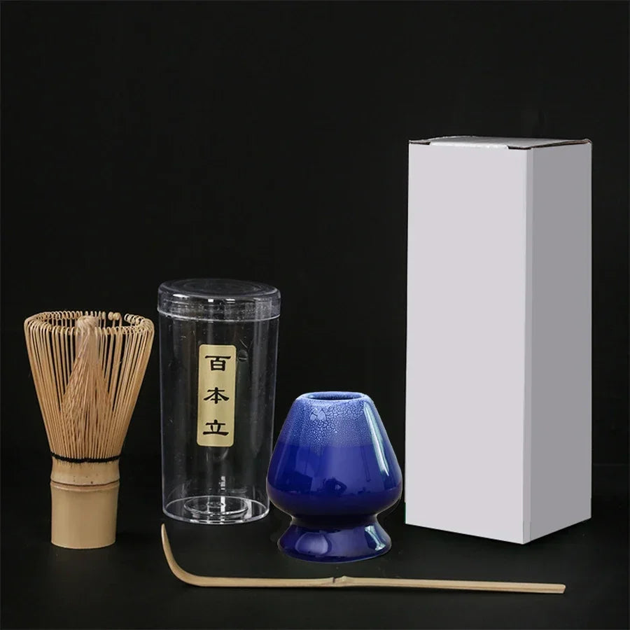 Matcha Bamboo Tea Set 3Pc Japanese Tea Tools Eco Friendly Kiln to Blue - Tophatter Daily Deals