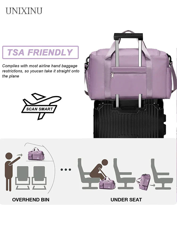 Womens Carry-On Travel Duffel Bag with Shoe Compartment Luggage & Bags > Duffel Bags > Gym Duffel Bags - Tophatter Daily Deals