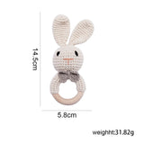 Baby Crochet Rattle Bunny Teether Newborn Sensory Toys - Tophatter Daily Deals