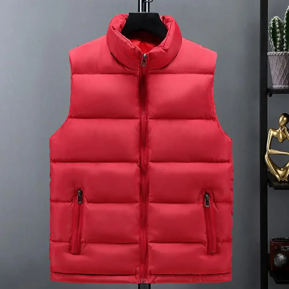 Lightweight Men's Puffer Vest - Slim Stand Collar, Quilted - Tophatter Daily Deals