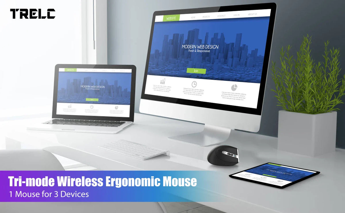 Bluetooth Vertical Ergonomic Mouse With OLED Screen - Tophatter Daily Deals