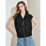 Lightweight Women's Sleeveless Jacket - Linen Cotton, Spring - Tophatter Daily Deals