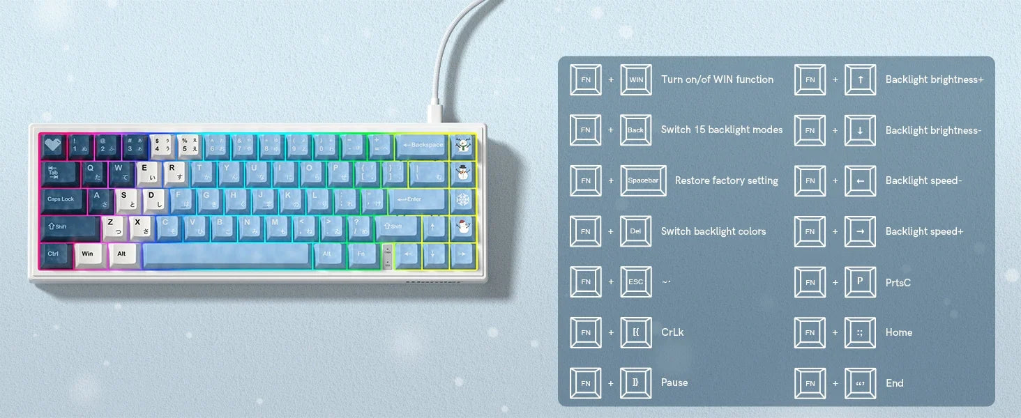Mechanical Keyboard 68-Key Hall Effect RGB Wired Compact - Tophatter Daily Deals