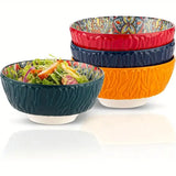Bohemian Ceramic Bowls Set Floral Serving Bowls Versatile - Tophatter Daily Deals