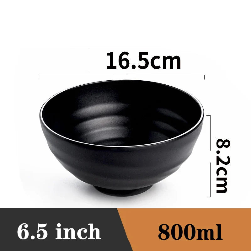 Ramen Bowl Black Plastic Japanese Style Noodle Bowl LBW065S 6.5 inch - Tophatter Daily Deals