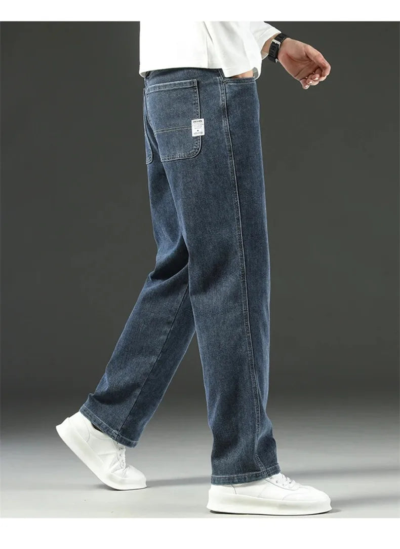 Stretchy Men’s Jeans - Wide Leg, Cotton, Business Casual - Tophatter Daily Deals