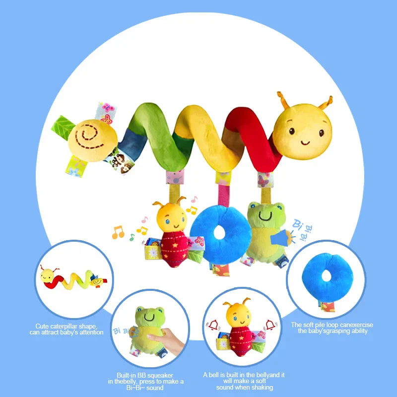 Baby Hanging Car Seat Toy With Squeaker Rattles 0 To 12M - Tophatter Daily Deals