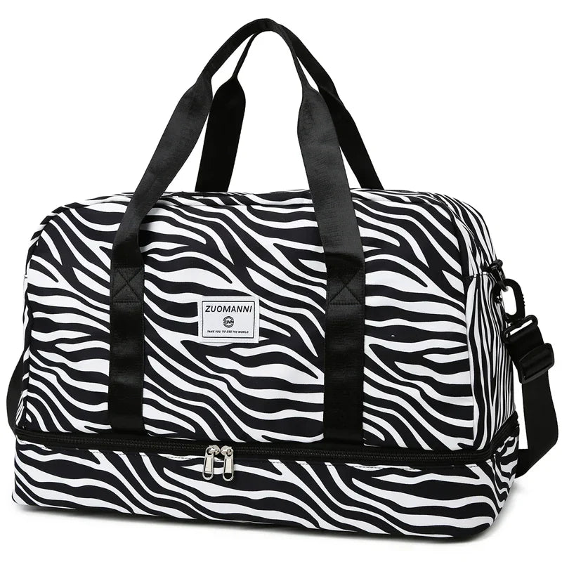 Women's Carry-On Travel Bag (Zebra) Luggage & Bags > Duffel Bags > Gym Duffel Bags - Tophatter Daily Deals