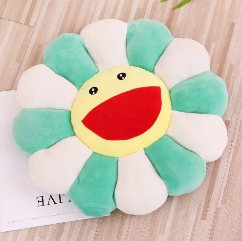 Japan Sunflower Face Plush Seat Cushion Rainbow Flower Flowers - Tophatter Daily Deals