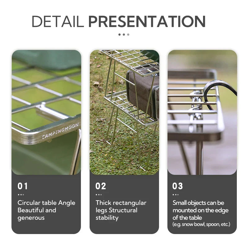 Heavy-Duty Camping BBQ Table Foldable Grill Silver Outdoor Grills - Tophatter Daily Deals