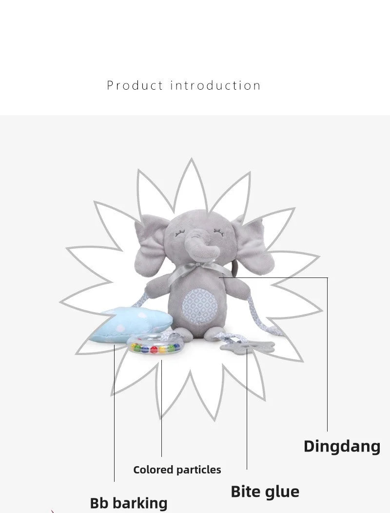 Elephant Plush Rattle Newborn Sensory Toys Soft Bell - Tophatter Daily Deals
