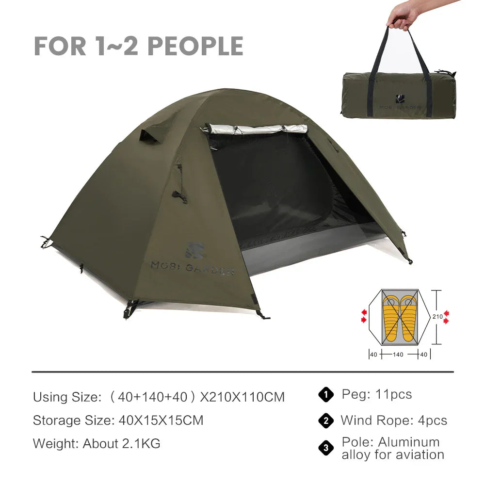 Double-Layer Camping Tent Olive Green Tents - Tophatter Daily Deals