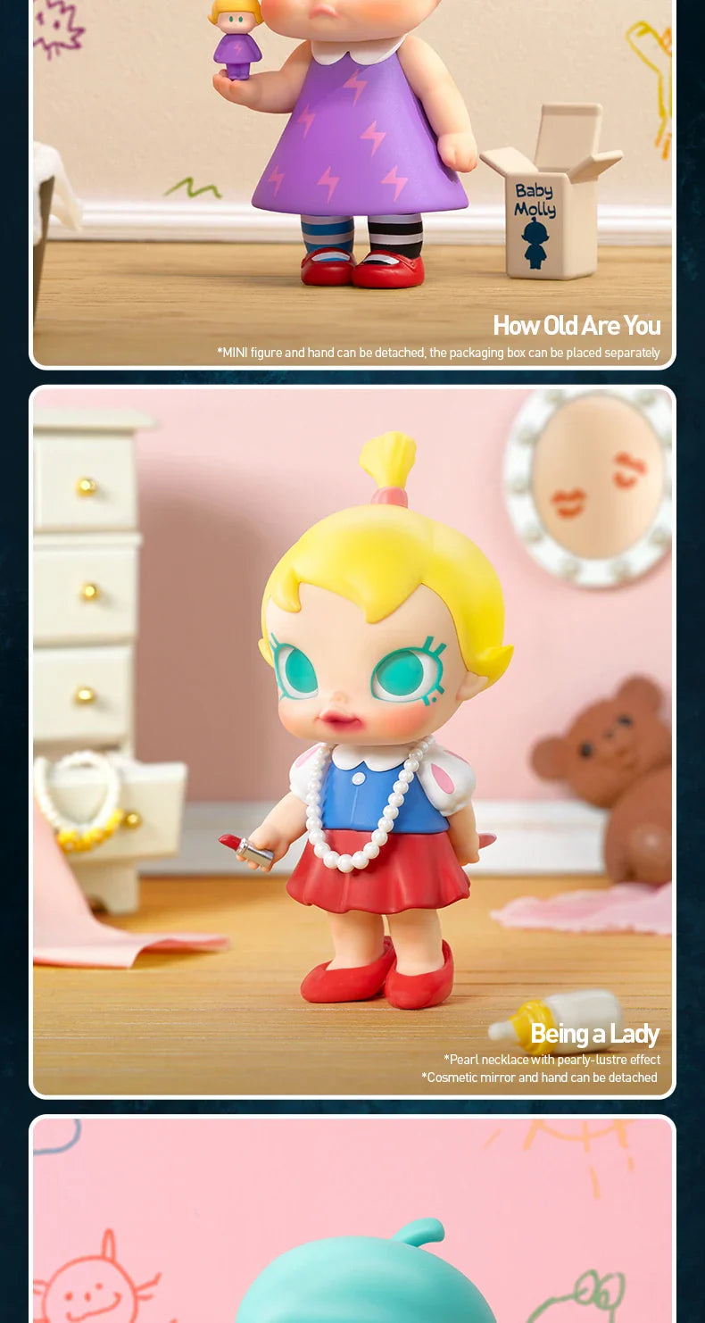 Genuine Pop Mart Baby Molly When I was Three! Series Blind Box Figures by Kenny Wong Anime - Tophatter Daily Deals