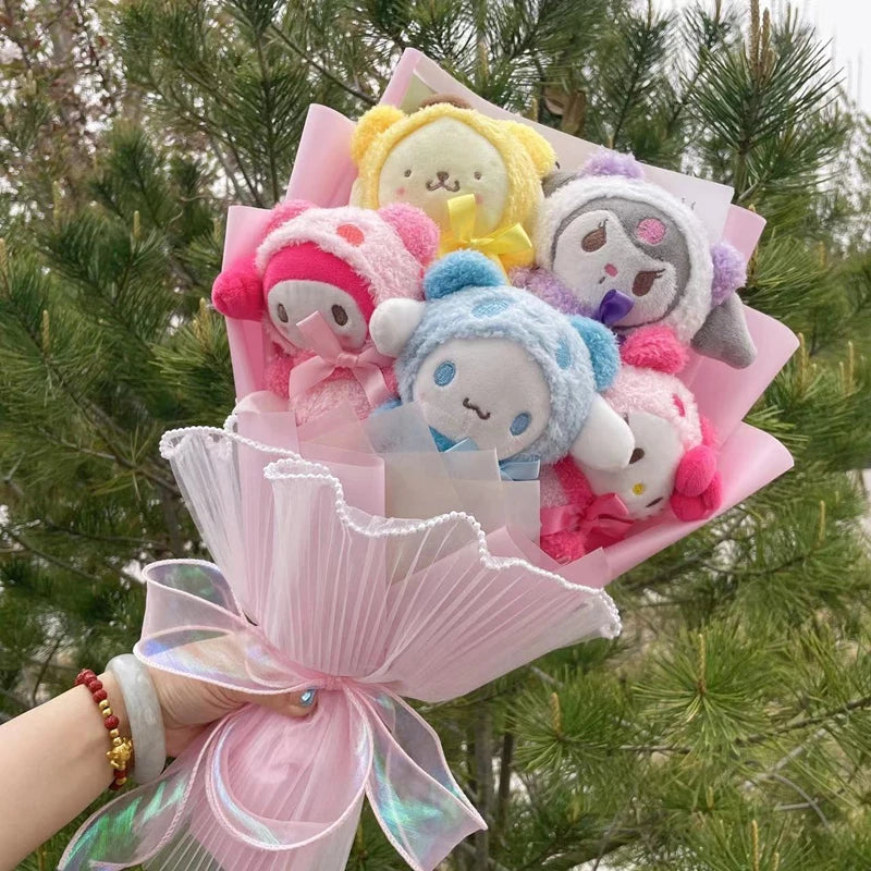 Sanrio Friends Mixed Plush Bouquet My Melody Kuromi Cinnamoroll Hello Kitty Flowers - Tophatter Daily Deals