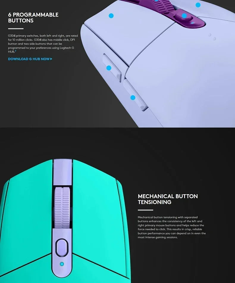 Wireless Lightweight Gaming Mouse HERO Sensor 12K DPI - Tophatter Daily Deals