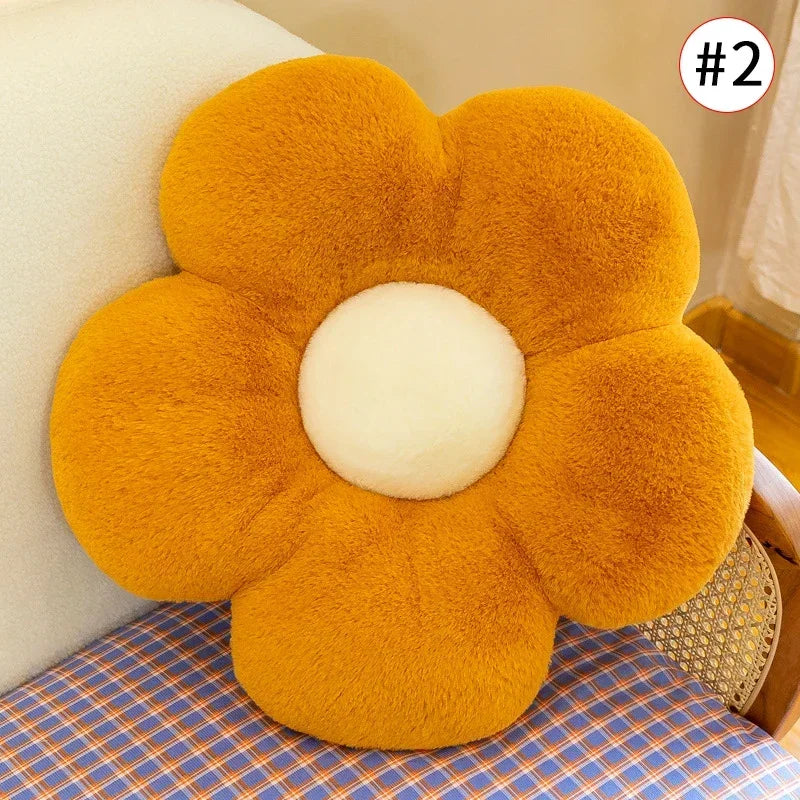Sunflower Flower Cushion Beige x Cream Flowers - Tophatter Daily Deals