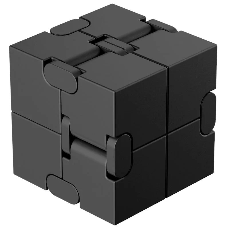 Metal Magic Cube Stress Relief Toy Portable Puzzle Focus ABS plastic Black - Tophatter Daily Deals