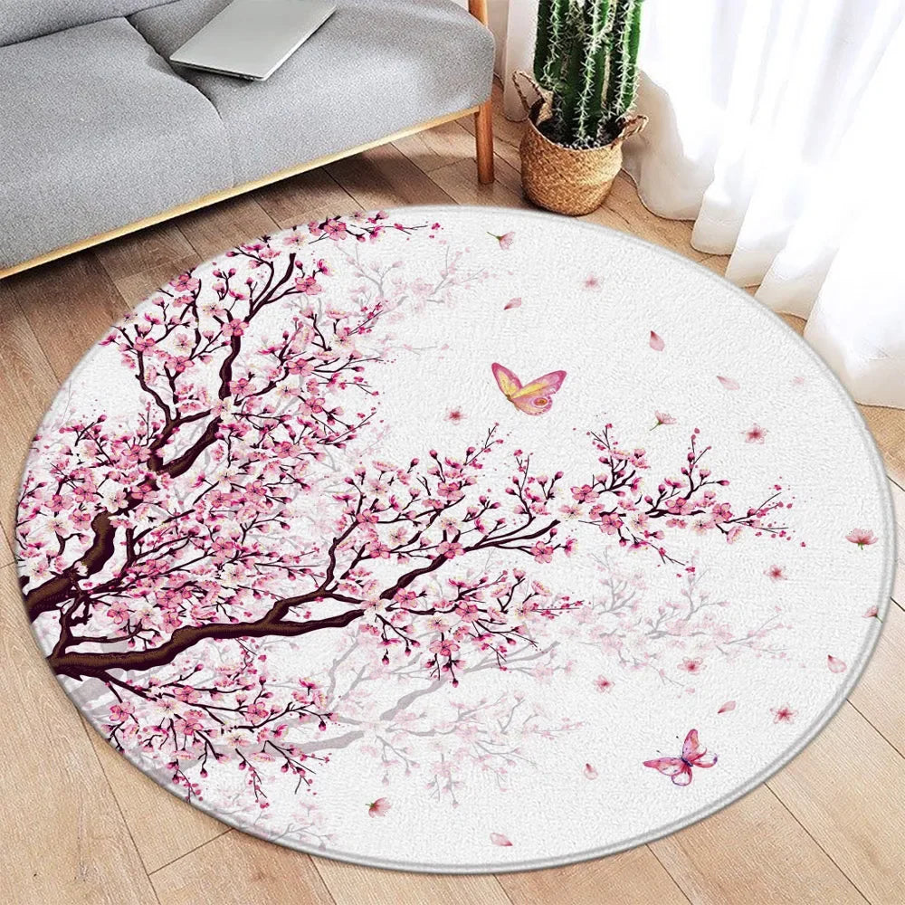 Koi Fish Round Rug Japanese Water Ink Floor Decor Serene DD-8744AE - Tophatter Daily Deals