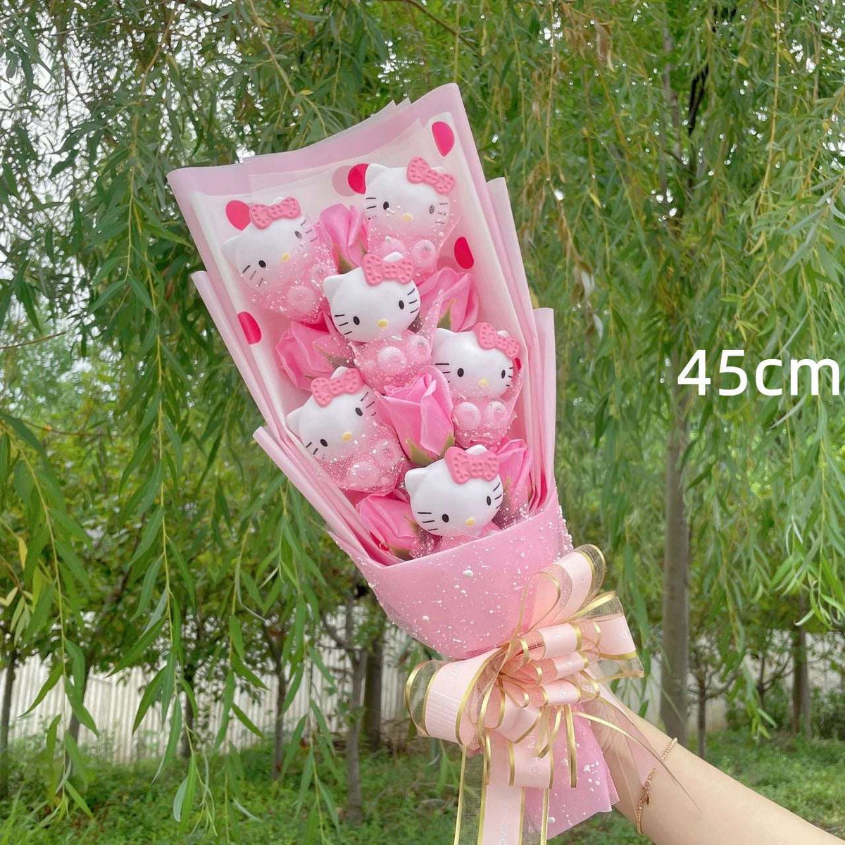 Sanrio Kawaii Hello Kitty Plush Flowers Bouquet Pink (Big) Flowers - Tophatter Daily Deals