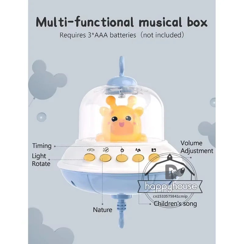 Musical Crib Mobile Newborn Sensory Toys Light Projector - Tophatter Daily Deals