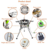 Camping Gas Stove 7400W High-Power Silver Camp Cooking - Tophatter Daily Deals
