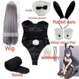 Sakurajima Mai Bunny Girl Cosplay Costume Halloween Adult Woman Senior Sister Cosplay Wig Clothes Size M/XL - Tophatter Daily Deals