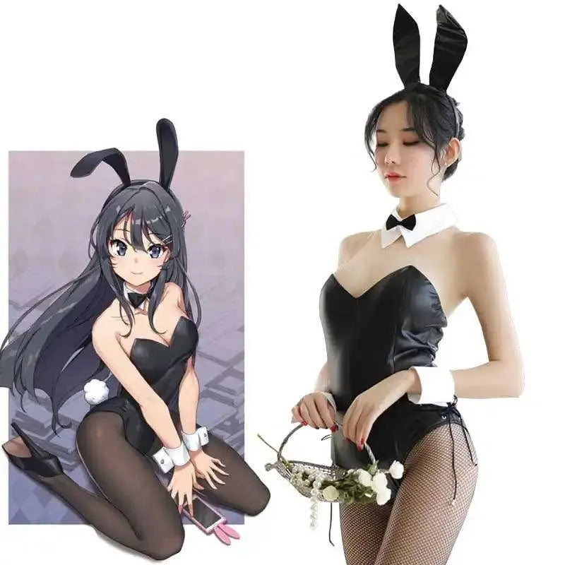 Sakurajima Mai Bunny Girl Cosplay Costume Halloween Adult Woman Senior Sister Cosplay Wig Clothes Size M/XL - Tophatter Daily Deals