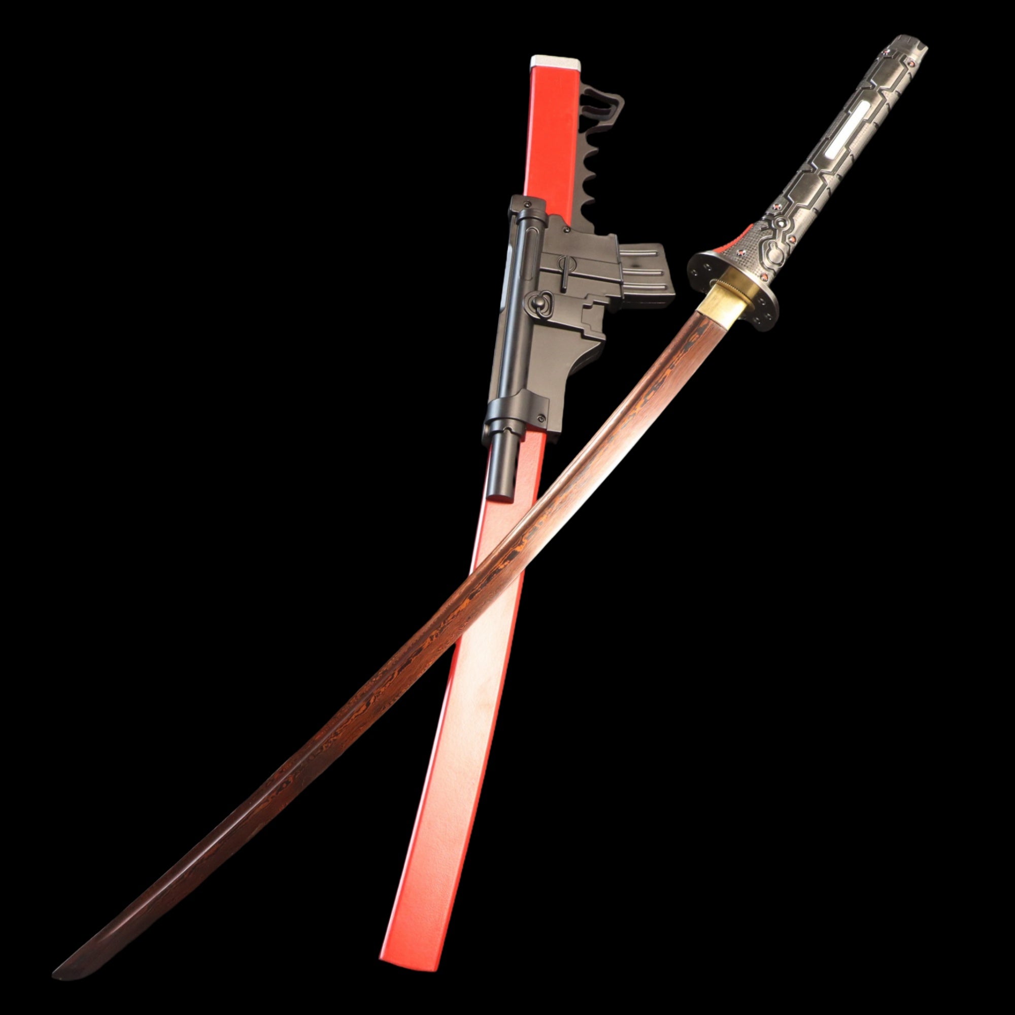 Red Samas Red Damascus Steel MG Sam's Murasama Katana IRL – Tophatter's Inc.