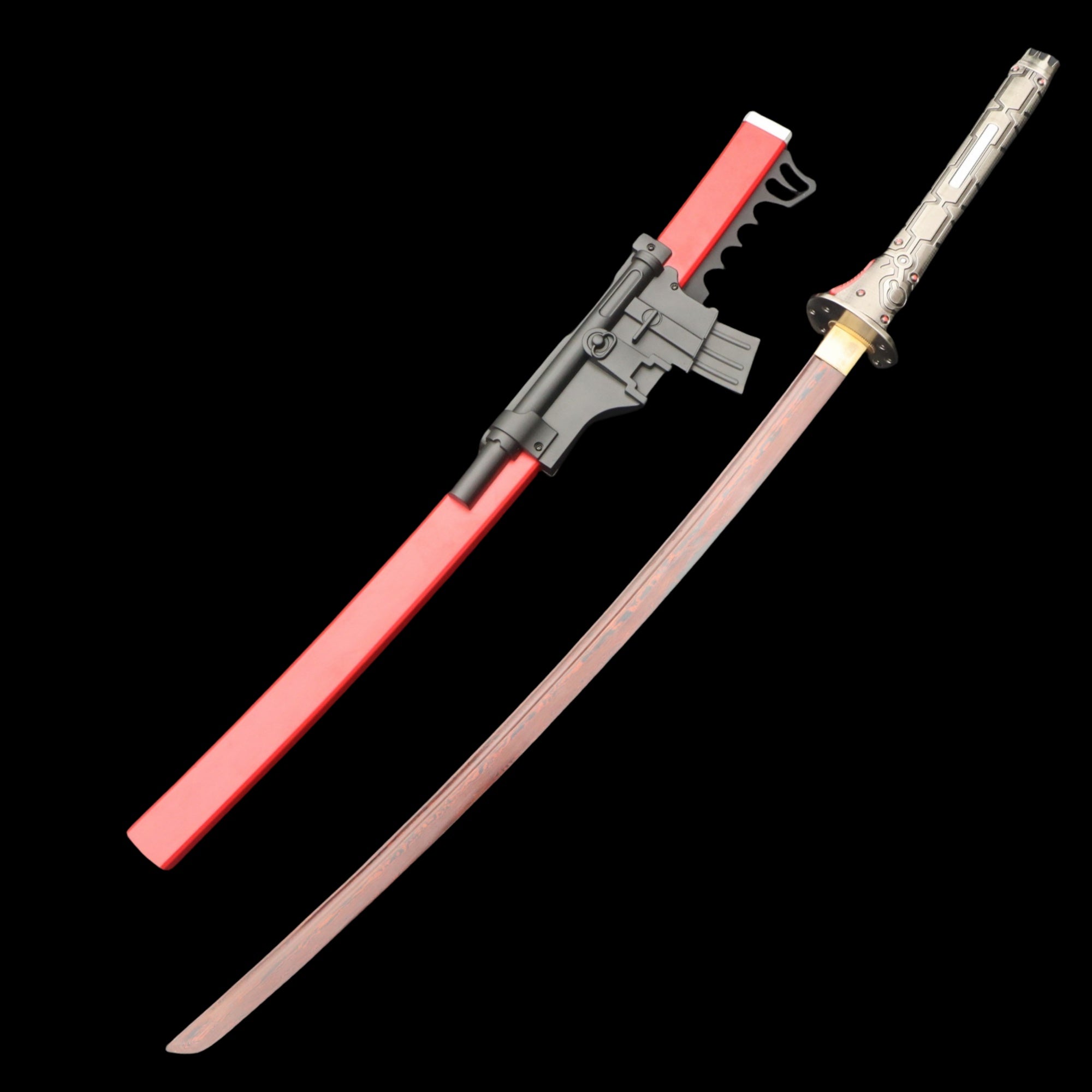 Red Damascus Steel MG Sam's Murasama Katana IRL - Tophatter Daily Deals