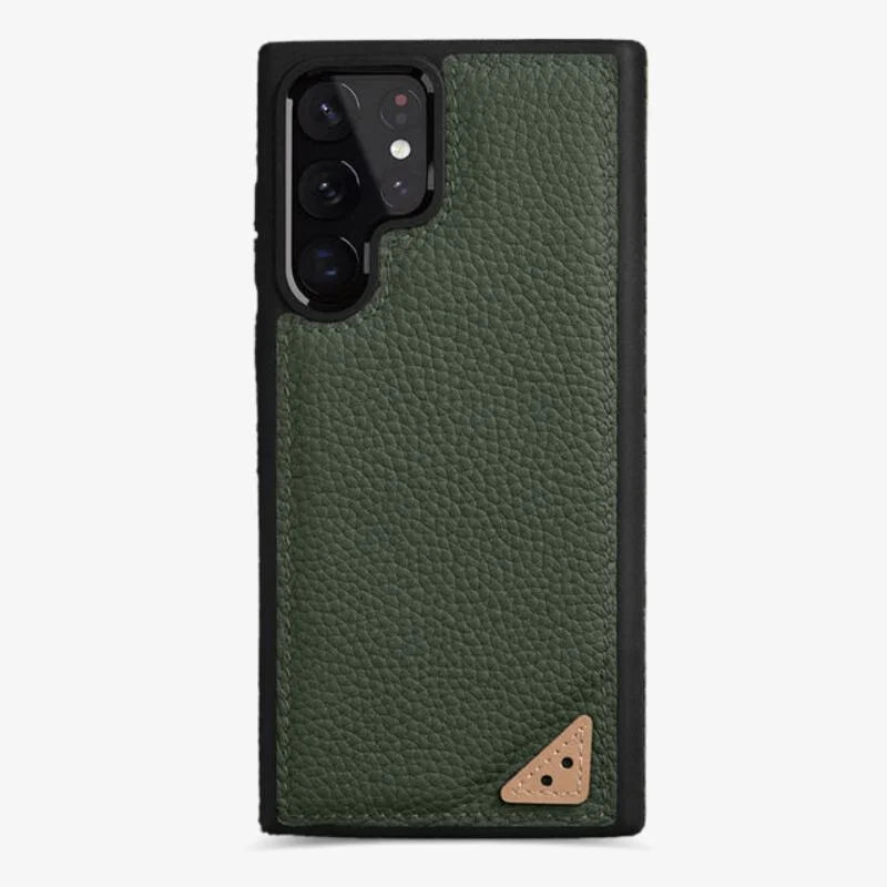 Leather Phone Case S22 Luxury Cover Fall 2025 Protection Olive Green - Tophatter Daily Deals