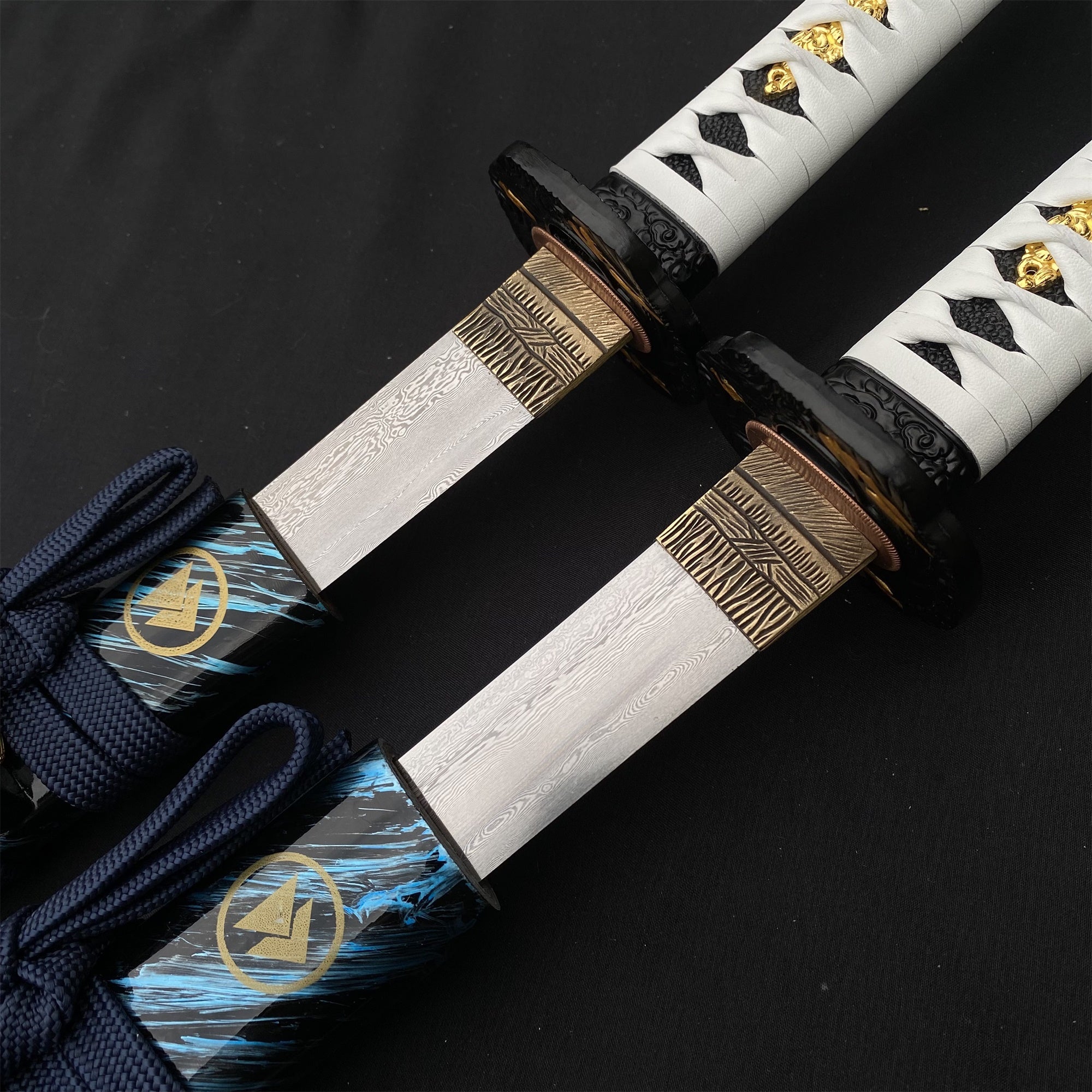 Damascus Steel Tsushima Ghost Lord Jin Sakai Katana Wakizashi 2 in 1 Pack - Tophatter Daily Deals