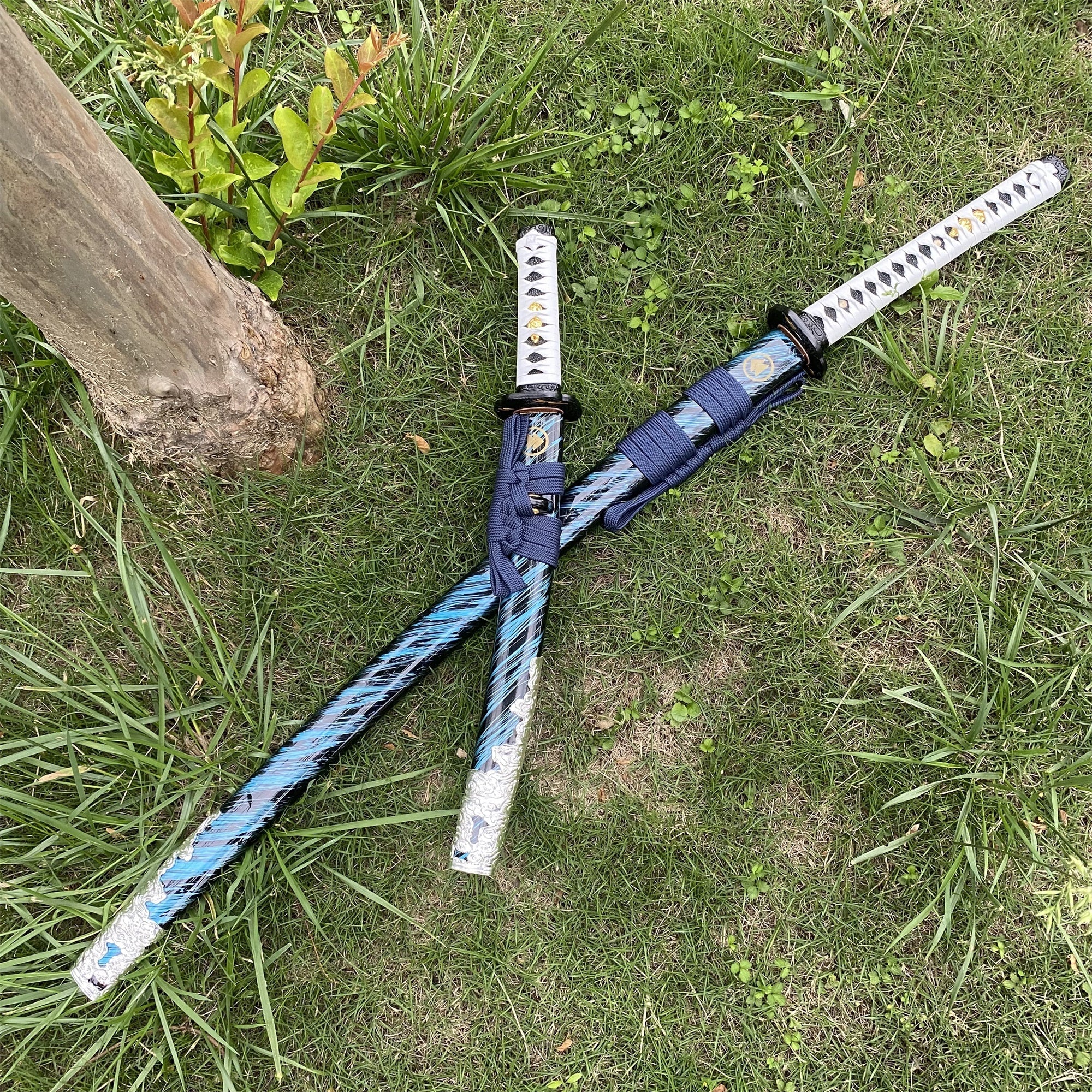 Damascus Steel Tsushima Ghost Lord Jin Sakai Katana Wakizashi 2 in 1 Pack - Tophatter Daily Deals