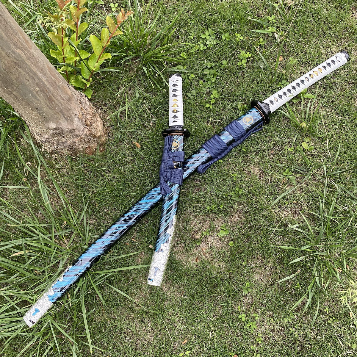 Damascus Steel Tsushima Ghost Lord Jin Sakai Katana Wakizashi 2 in 1 Pack - Tophatter Daily Deals